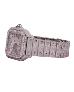 Luxury Fashion Iced Diamond Quartz <b>Watch</b> Unisex VVS Moissanite Stainless Steel Case 41mm Water Resistant 10 Bar Analogue-<b>Digital</b> - Product Image 1