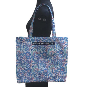 Écologique Robuste Épicerie Dames Coton Carré Sac Fourre-Tout Sac Main Bloc Imprimer Coton Carré Sac - Product Image 1