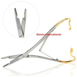 ที่จับเข็มผ่าตัดขนาดเล็ก Mathieu Olsen Hegar สำหรับงานผ่าตัดจุลศัลยกรรมทางทันตกรรม ปลายเข็ม TC  ทำจากสแตนเลส  ขายส่งโดย BISONS - Product Image 2