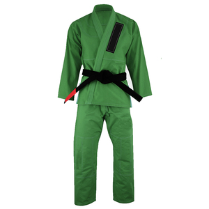 Green BJJ Kimono 100% Cotton Durable 400g Regular Fit <b>Athletic</b> Heat-Transfer Printed Front Logo Adult Unisex Martial Arts - Product Image 1