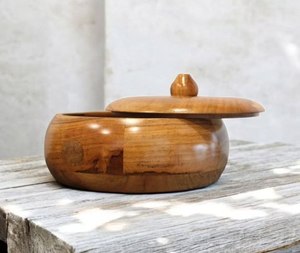 Direct Factory Wooden Serving Bowl With <b>Lid</b> Round Shape For Tableware Dinnerware Snack Serving Bowl Home <b>Decor</b> At Best price - Product Image 4