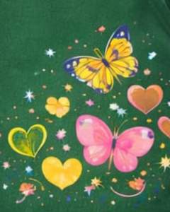 Pantalones Cortos de Forro Polar para Mujer, Color Verde Bosque, con Estampado de Mariposas y Corazones, Cintura Elástica, Casuales, de Verano, Fabricante Personalizado, Suministro OEM - Product Image 2