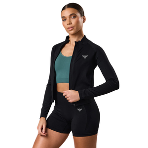 <b>Womens</b> Full Zip Knitted Sports <b>Jacket</b> Long Sleeve Gym Workout Running Yoga Fitness Stretch Soft Breathable Quick Dry Coat - Product Image 2