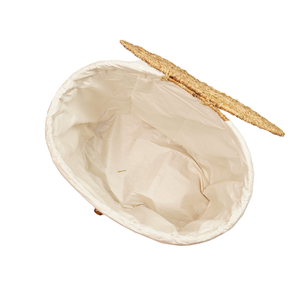 Cesto de Ropa Ovalado Ecológico de Seagrass Natural Tejido a Mano con Tapa Abatible y Forro de Tela Extraíble para Ropa Sucia - Product Image 5