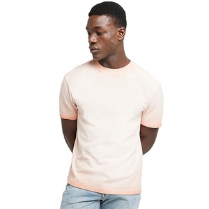 T-shirt en toile respirant à séchage rapide pour homme, col confortable, coupe ajustée, polyester/coton, qualité supérieure, couleur orange délavé - Product Image 2