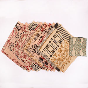 Lot de bandanas carrés en coton imprimé style Bagru, de luxe, promotionnels, pour le voyage, accessoires pour femmes. - Product Image 4