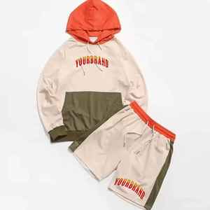 Ensemble de survêtement coupe-vent léger en nylon personnalisé pour homme – Ensemble deux pièces sportswear : veste à capuche et short - Product Image 1