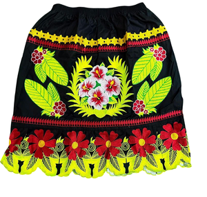 Micronesian Embroidered Skirt Polynesian Island Style Cotton Blend Apparel - Product Image 5