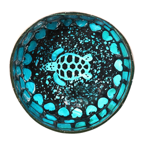 Cuenco de Coco Orgánico Pulido - Incrustaciones de Perlas Luminosas - Vida Sostenible Natural - Product Image 1