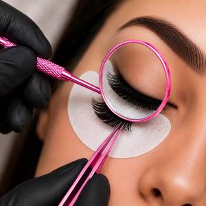 Outil miroir rose pour extensions de cils avec poignée texturée pour une application précise - Product Image 5