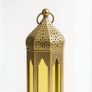Ensemble de 2 lanternes décoratives en métal avec panneaux en verre coloré, lanternes à bougies vintage pour la décoration de la maison, centre de table de mariage - Product Image 4