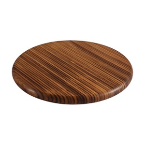 Moderna Bandeja Giratoria Redonda de Madera con Rayas, Plato Giratorio 360° para Servir Pizza, Bandeja para Servir Comida para Mesa de Comedor, Restaurante, Venta al por Mayor - Product Image 1
