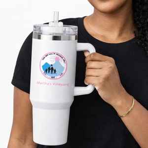 Taza de Viaje Personalizada de Acero Inoxidable de 40 oz, Vaso Térmico Aislado con Asa, Logotipo de Jack and Jill Martha's Vineyard, Vasos con Aislamiento al Vacío - Product Image 6