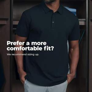 Polo pour homme à col ras du cou – Chemise décontractée pour homme – Mélange doux de polyester, coton et élasthanne – Anti-plis - Product Image 3