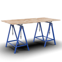 Table de travail portable à chevalet pliant en acier Ausavina AFS3139