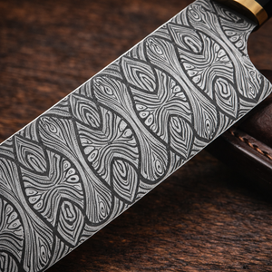 Cuchillo Deshuesador de Acero de Damasco, Cuchillo de Cocina de Chef con Grabado en la Hoja, Estilo Vintage, Ecológico, con Mango de Cuerno para Uso en la Cocina - Product Image 4