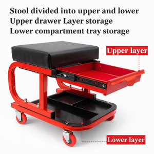 Garage Rolling Mechanic <b>Stool</b> Creeper Seat with Drawer and Tool Tray Heavy Duty <b>Padded</b> Seat 4 Casters Shop <b>Stool</b> GAPGAR023 - Product Image 3