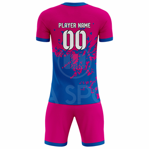 Nouvelle conception, ensemble maillot et short de football personnalisé, numéros et lettres d'équipe, semi-respirant, séchage rapide, tenue d'équipe, fournisseur en gros OEM ODM - Product Image 3