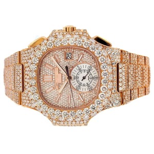 Reloj de Lujo para Hombre, Cuadrado, Clásico, con Incrustaciones de Diamantes Moissanite VVS en Oro Rosa, Estilo Hip Hop, Personalizado, de Alta Calidad, con Incrustaciones Completas, de Cuarzo, Edición Limitada - Product Image 1