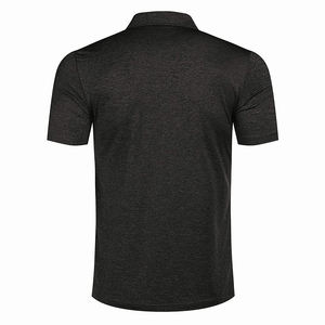 Polo de golf pour homme, coupe ajustée, couleur noire, séchage rapide, manches courtes, idéal pour l'été. - Product Image 3