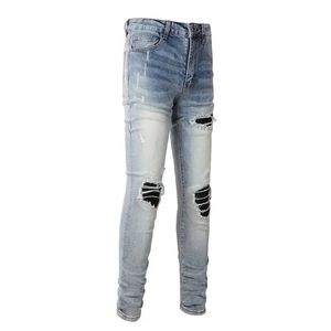 Oem Wholesale Cheap Price <b>Men's</b> Distressed Straight-leg Slim Fit Mid Waist High Street Denim Jeans Eco-Friendly <b>Stretch</b> Quick - Product Image 1