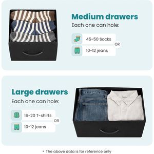 Cassettiera a 7 cassetti per camera da letto, con robusta struttura in acciaio, parte superiore in tessuto facile da aprire, estraibile, con ripiani in legno, per soggiorno e ingresso - Product Image 4