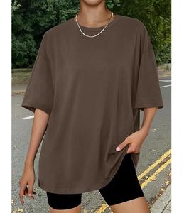 Nueva Llegada: Camiseta de Mujer 100% Algodón Sólido, Manga Media, Hombro Caído, Oversize, Casual, Holgada y Transpirable - Bangladesh - Product Image 6