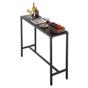 Tavolo da Bar all'aperto impermeabile Top in metallo robusto telaio 47X15 rettangolo bancone altezza pranzo per Patio vasca idromassaggio a bordo piscina interna - Product Image 1