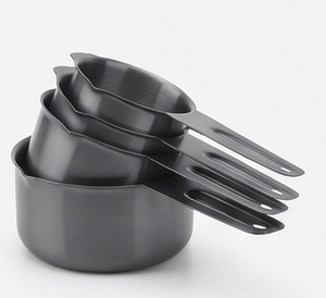 Ensemble de tasses à mesurer élégantes en métal, résistantes à la chaleur, pour la cuisine, outils de pâtisserie, équipement de mesure en acier inoxydable de qualité durable - Product Image 5