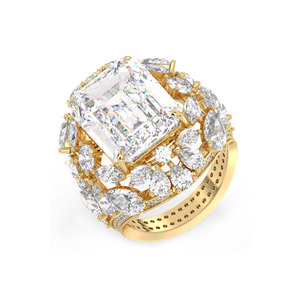 Reyes ขายส่งราคา925เงินสเตอร์ลิง VVS Moissanite แหวนหมั้นเพชรเม็ดเดี่ยวเครื่องประดับทองขาว14K ประกาย - Product Image 6