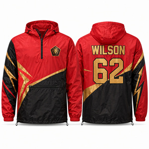 Embroidered Team Windbreaker <b>Jacket</b> Custom Wholesale <b>Packable</b> Reflective Hooded Fullzip Quarterzip Anorak Coach Shell Jacketwear - Product Image 4