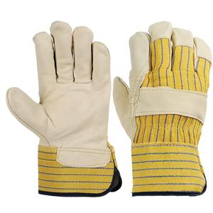 Guantes de Seguridad Industriales de Nuevo Diseño para Trabajo de Construcción, Palma Completa, Cuero Vacuno de Grado A, Guantes de Trabajo de Jardinería Resistentes al Fuego - Product Image 1