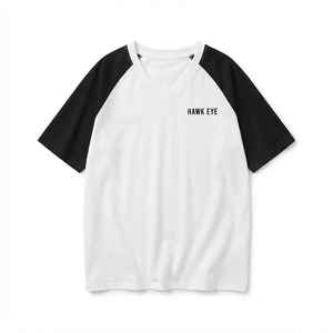 Women's <b>White</b> <b>V</b>-<b>Neck</b> Raglan Sleeve <b>T</b>-<b>Shirt</b> Loose Fit Cotton Jersey Casual Print Logo Top Spring Summer - Product Image 6