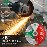 Disque abrasif de 6 pouces à haute efficacité, de dureté moyenne, 150x1,6x22 mm, disque de coupe en acier inoxydable pour meuleuse d'angle