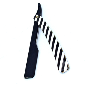 มีดโกนหนวดแบบมืออาชีพ ด้ามจับออกแบบลายหนวดเครา มีดโกนตรง ใบมีดสแตนเลสสำหรับช่างตัดผม - Product Image 6