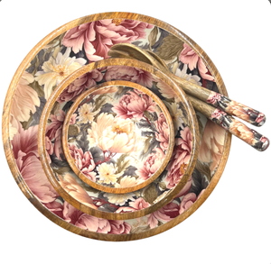 Bol en bois de qualité alimentaire avec impression émaillée, vaisselle décorative pour table, ustensiles de cuisine pour la salle à manger, la maison, l'hôtel, les cadeaux de mariage, lot de bols - Product Image 5