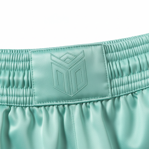 Shorts de Muay Thai personnalisés avec logo, bleu marine, satin, shorts de kickboxing pour hommes, shorts d'entraînement MMA, shorts de boxe thaïlandaise professionnels - Product Image 2
