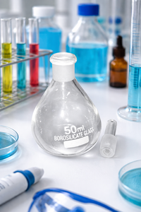 Equipo de Laboratorio para Estudiantes con Frasco de Vidrio Borosilicato de 50 ml – Material Educativo para Uso en Laboratorios Escolares y Universitarios - Product Image 2