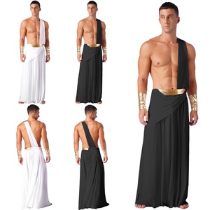 Falda larga de Cosplay griego antiguo para hombre, <span class=keywords><strong>Toga</strong></span> romana con pulseras, disfraces de Guerrero griego de Halloween, disfraces de baile de actuación - Product Image 1