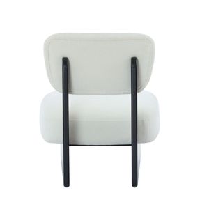 Juego de 2 chaise longues modernas de color beige, estilo minimalista, con base de madera resistente, acabado en negro y tapicería de poliéster - Product Image 3