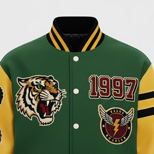 Chaqueta Varsity Extra Grande para Hombre con Bordado Chenille en la Parte Delantera, Estilo Urbano, Resistente al Viento, Ecológica y Transpirable - Product Image 2