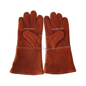 ถุงมือเชื่อมหนังวัวทนความร้อน Tig and Mig สีส้มขาว ความยาวข้อมือ สำหรับใช้งานกลางแจ้ง ป้องกันความหนาวเย็น ถุงมือนิรภัย - Product Image 3