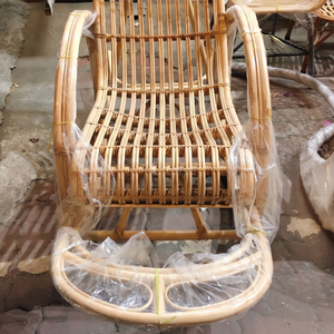 Sillón mecedora de ratán tejido a mano, silla de descanso de tejido abierto para interiores y exteriores - Product Image 3
