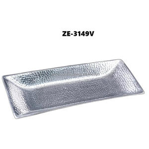 Plateau de service en aluminium fait main exclusif avec des bordures gravées, forme ronde, design moderne multifonctionnel - Zahid Exports India - Product Image 5