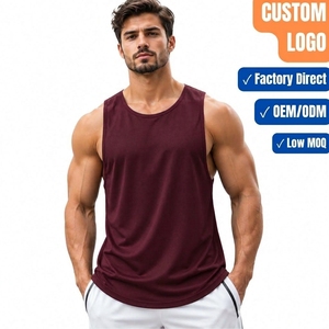 Maroon Men's Athletic Tank <b>Top</b> Gym Vest Quick Dry Custom Sportswear - Product Image 1