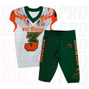 Custom Youth Team American Football Wear Wholesale Sublimation Blank Tackle Twill American Football Uniform Practice Jersey <b>Set</b> - Product Image 6