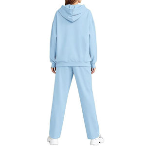 Survêtement décontracté d'hiver pour femme de haute qualité, à manches longues, avec impression de logo personnalisée, couleur unie écologique et respirant - Product Image 4