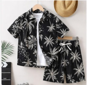 Men's Casual Beech Wear Summer Shirt 300 Grams Breathable Quick Dry Eco-Friendly Short Sleeve Floral Print Design 100% Polyester - Product Image 3