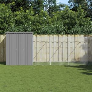 Caseta Grande y Resistente para Perros en Acero Galvanizado Gris Claro, Casetas y Muebles para Mascotas - Product Image 1