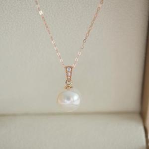 Pendentif en perle d'eau douce naturelle de 11-12 mm, rond, Edison, lumière intense, sans défaut, collier simple, cadeau de mariage, pendentifs fins - Product Image 2